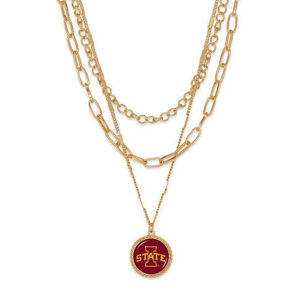 From The Heart I-State Gold & Cardinal Layered Necklace